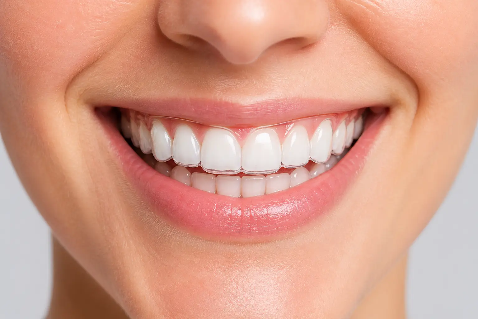 Sonrisa con alineadores transparentes Invisalign en Sevilla, ortodoncia invisible Dra. Amalfi Mármol