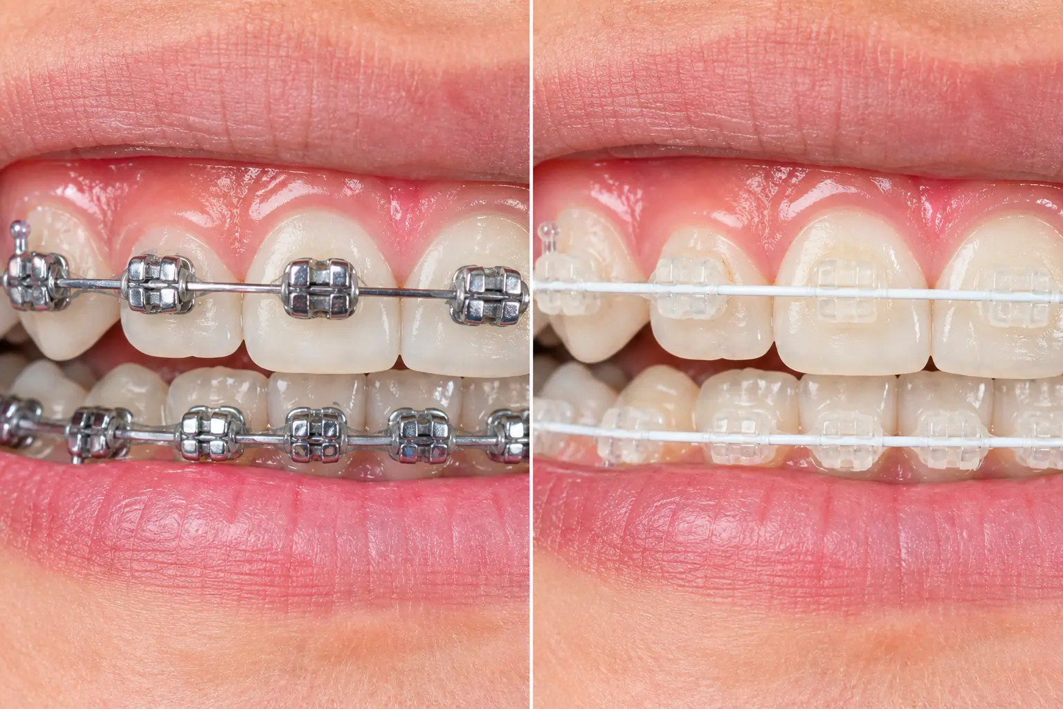 Comparativa de brackets de zafiro vs metálicos en Sevilla